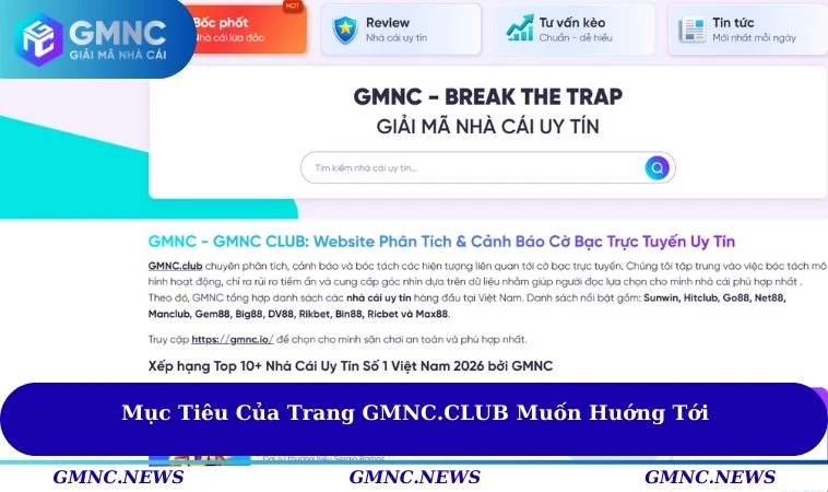 Mục tiêu của trang GMNC.CLUB huớng tới